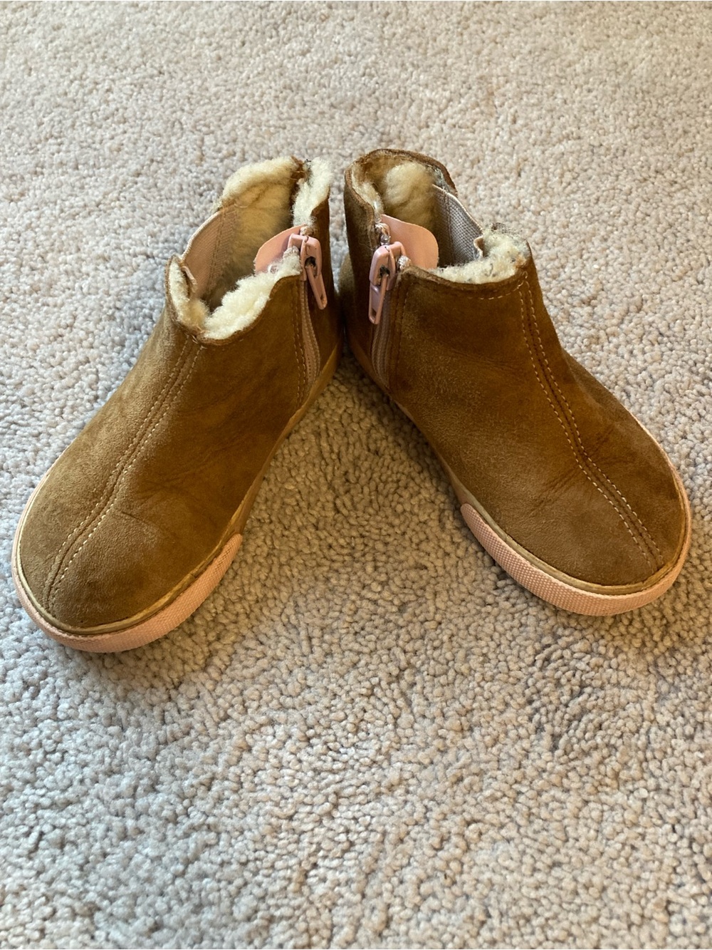 See Kai Run Kids Genuine Shearling Boots with Pink Accents